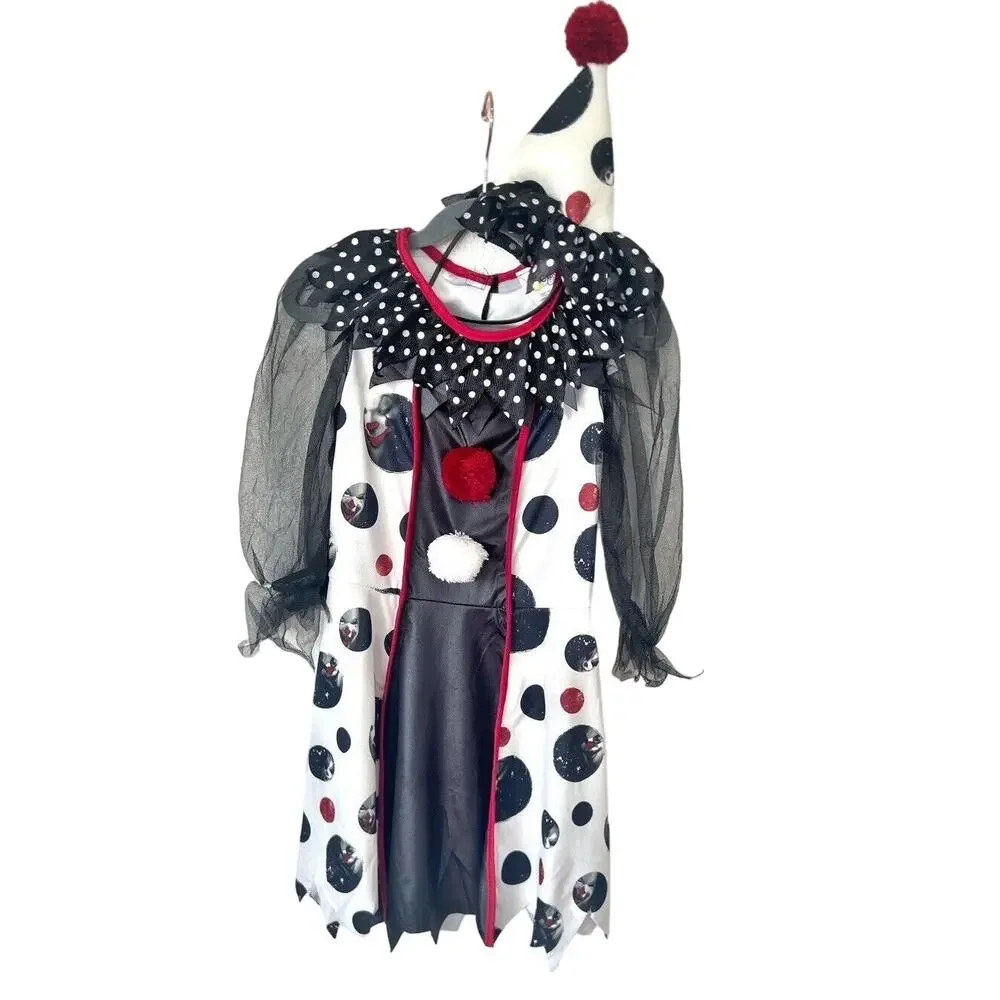 California Costume‎ Creepy Clown Costume Girls Size Small  Halloween Goth Scary